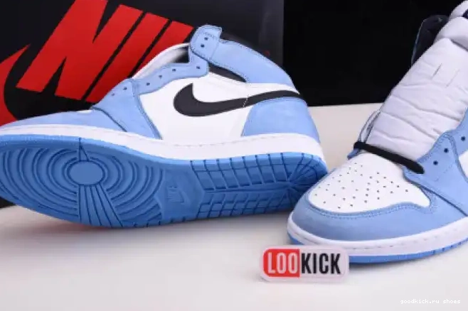 Rep RETRO 1 AIR WHITE UNIVERSITY 555088-134 BLUE JORDAN BLACK HIGH 0513